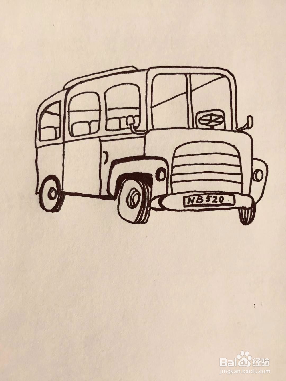 茉莉水彩手绘之老巴士