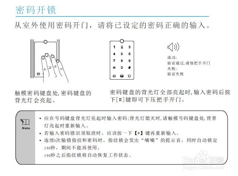 清华同方tf-jds8803指纹密码锁系列使用说明书