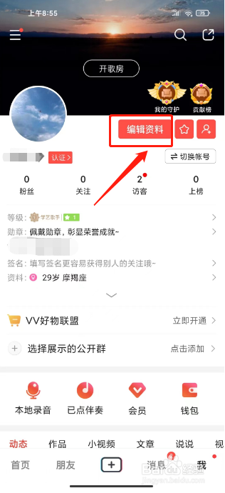 VV怎么更改昵称