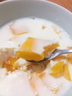 木瓜牛奶冻微波炉版、材料极简）