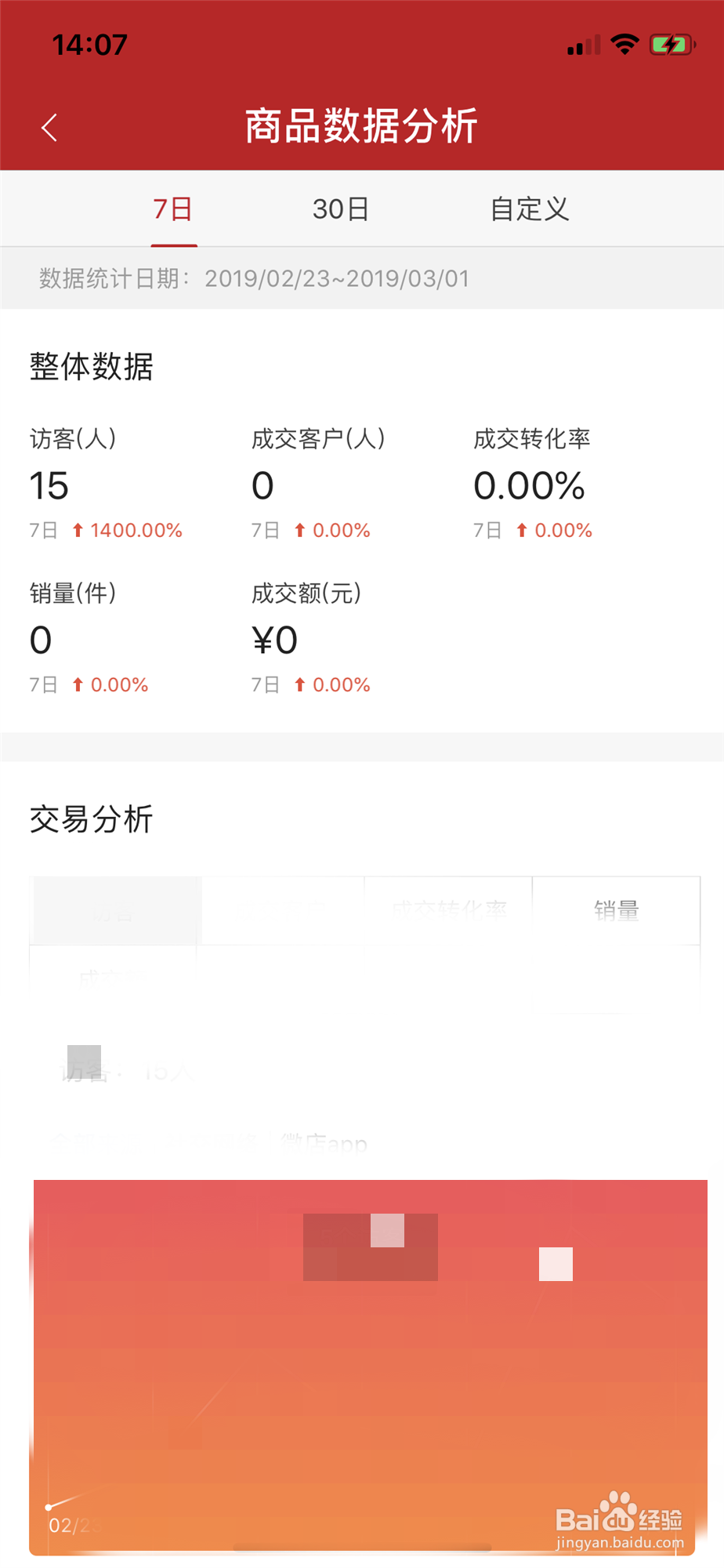微店怎样查看商品交易的整体数据