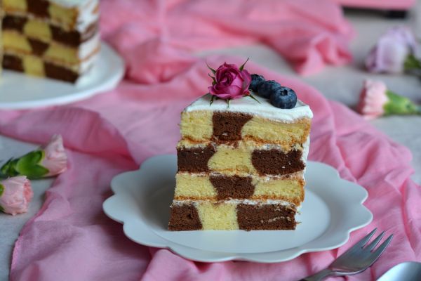 可可棋格奶油蛋糕