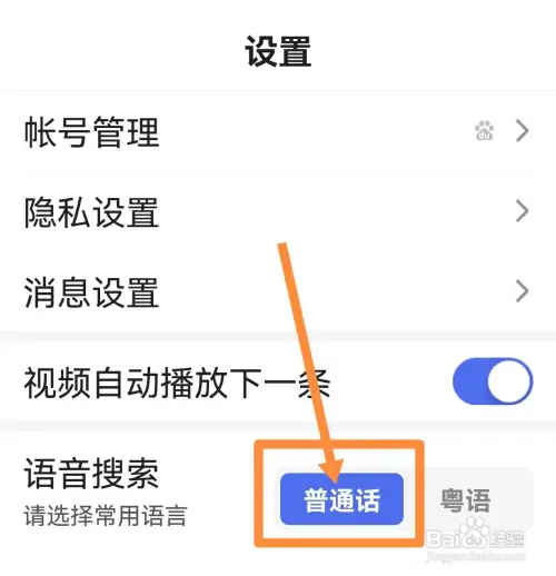 百度大字版语音搜索在哪设置为普通话