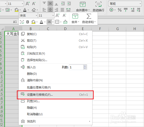 WPS和Excel如何快速输入大写金额