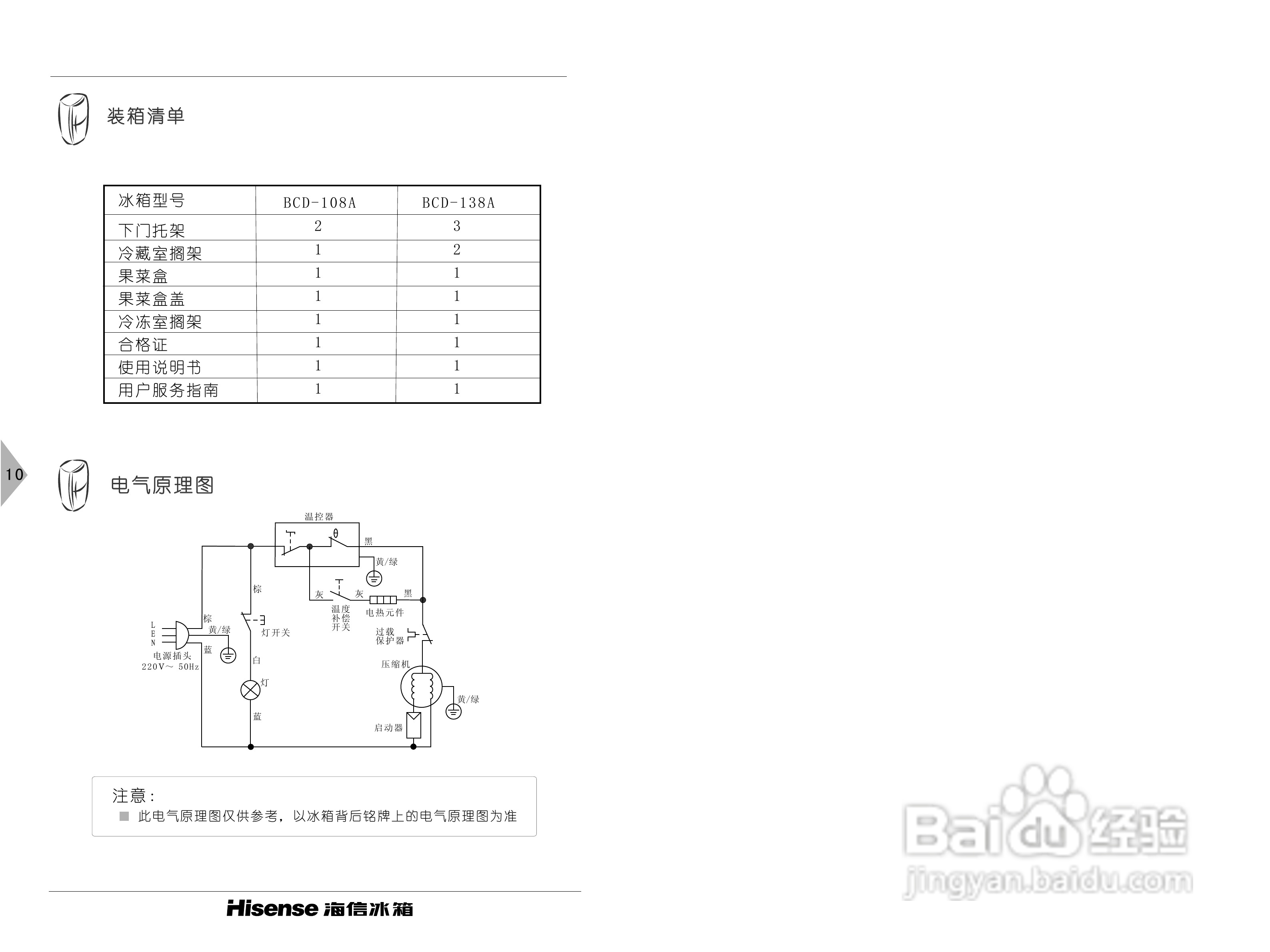 海信BCD-108A冰箱使用说明书