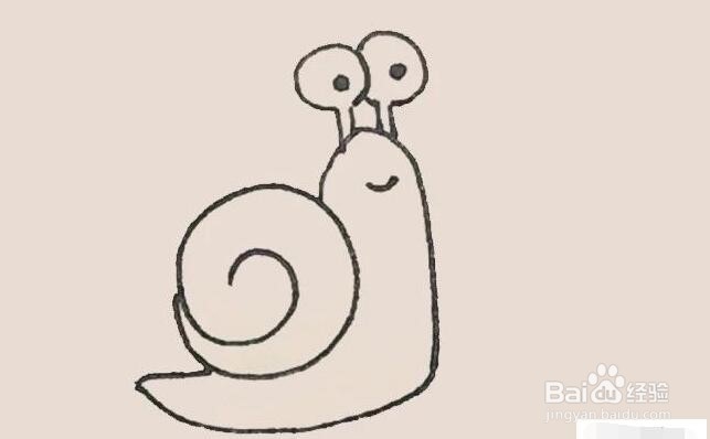 伴儿成长简笔画系列-怎样画一只蜗牛简笔画