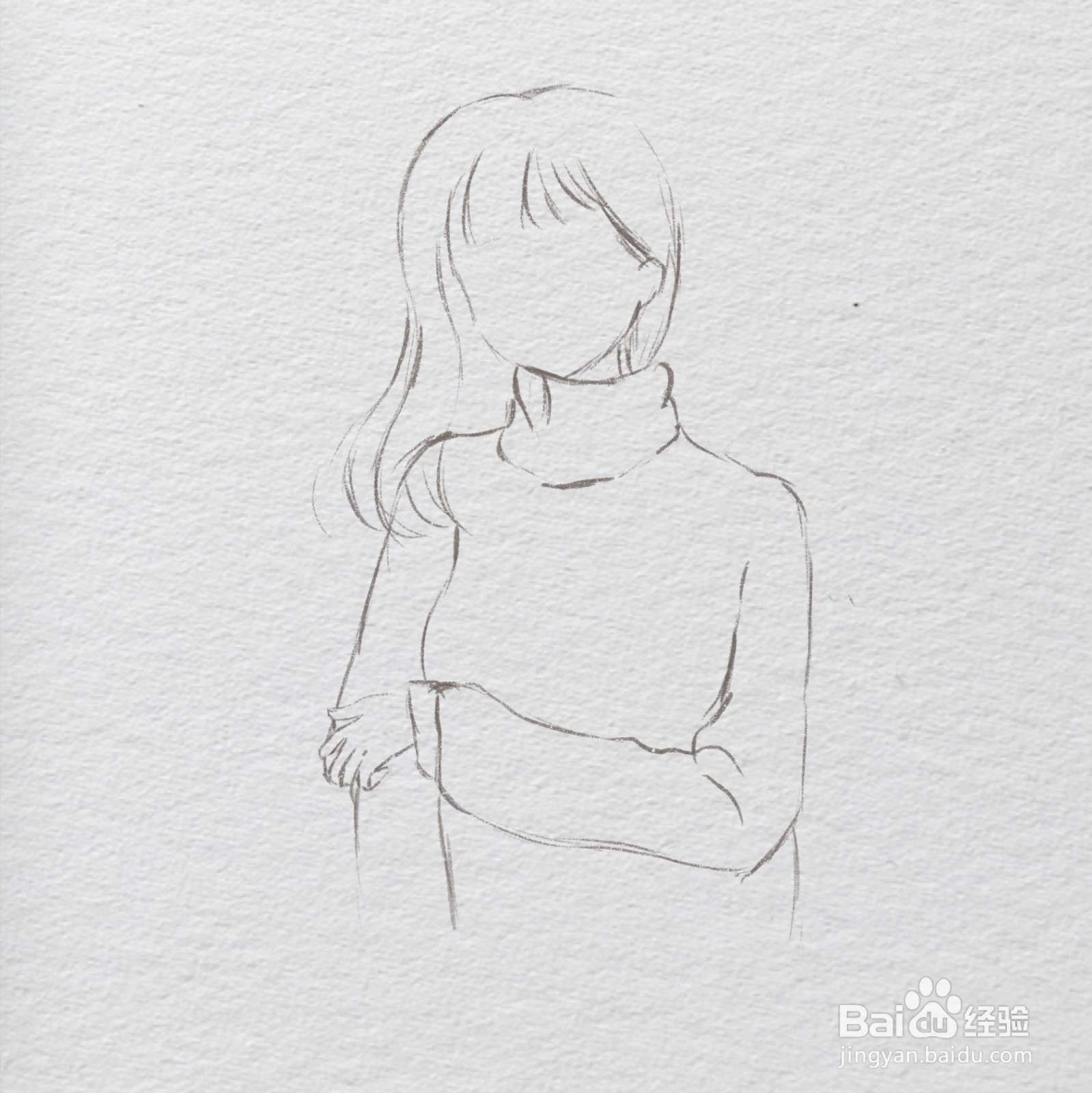 怎么用Ipad画一个穿毛衣的少女线稿?