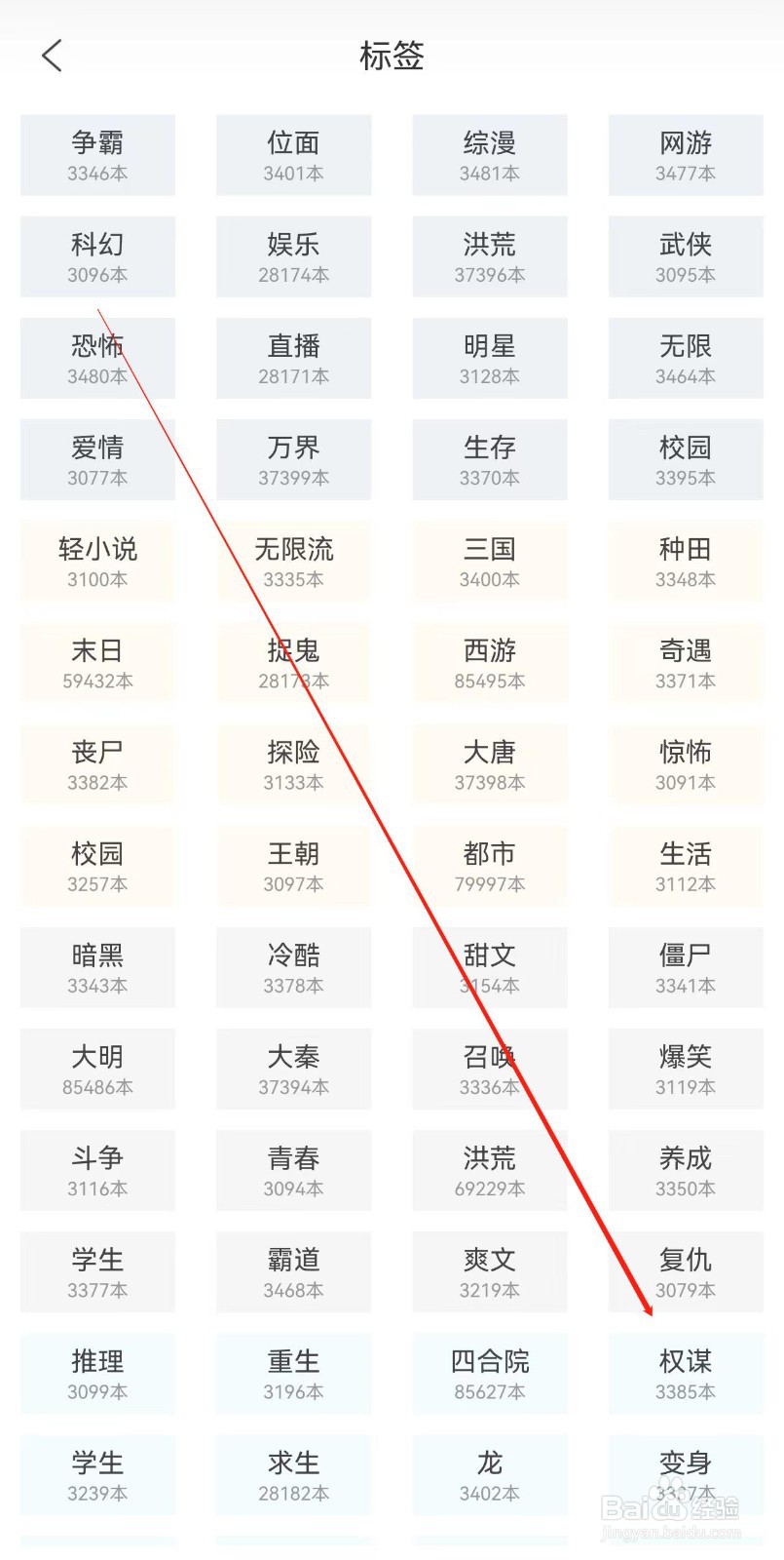 飞卢小说怎样查找权谋