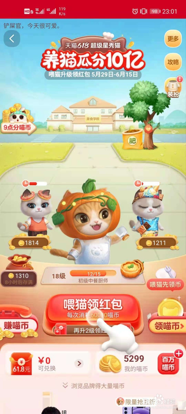 淘宝618活动怎样喂猫?