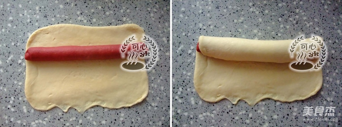 抢眼美味的红曲双色割包（中种）