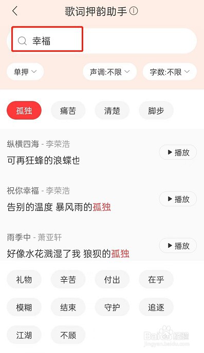 网易云音乐歌词押韵助手在哪里？