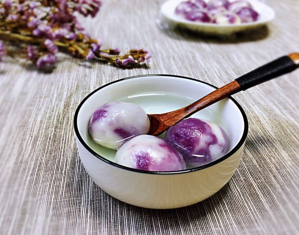 紫薯琉璃芝心汤圆