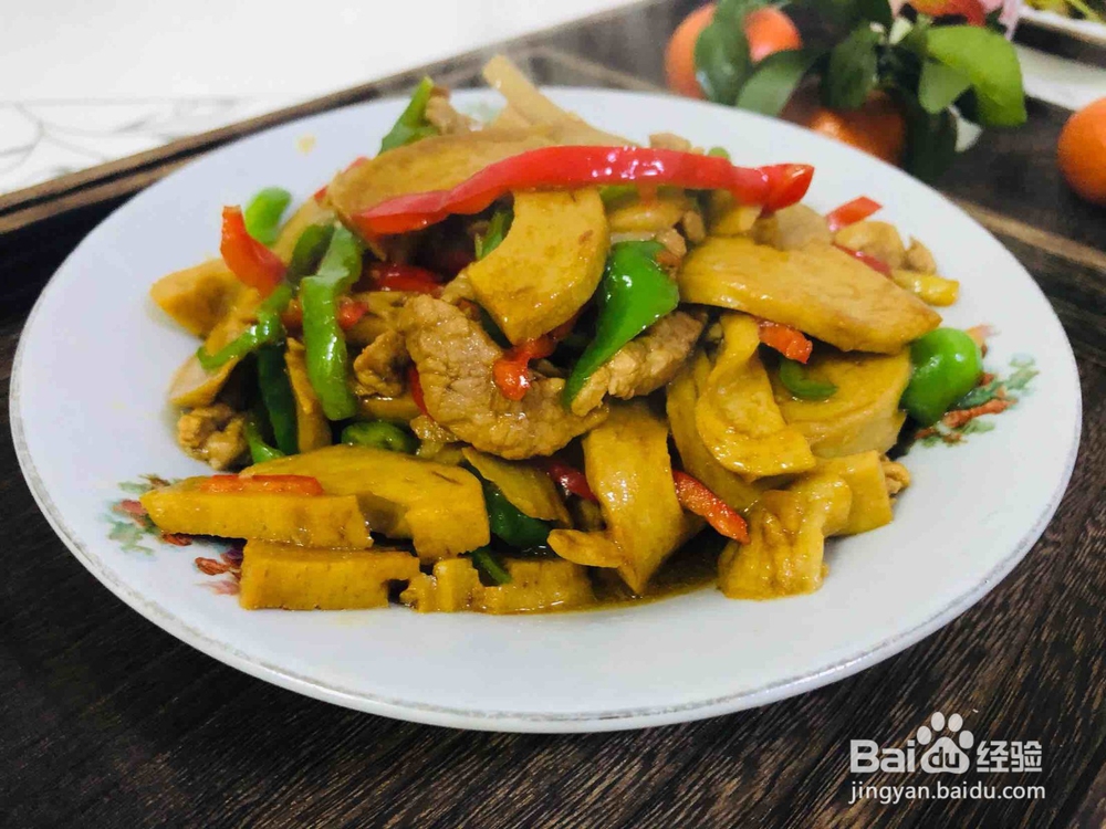 椒香面筋炒肉丝的做法