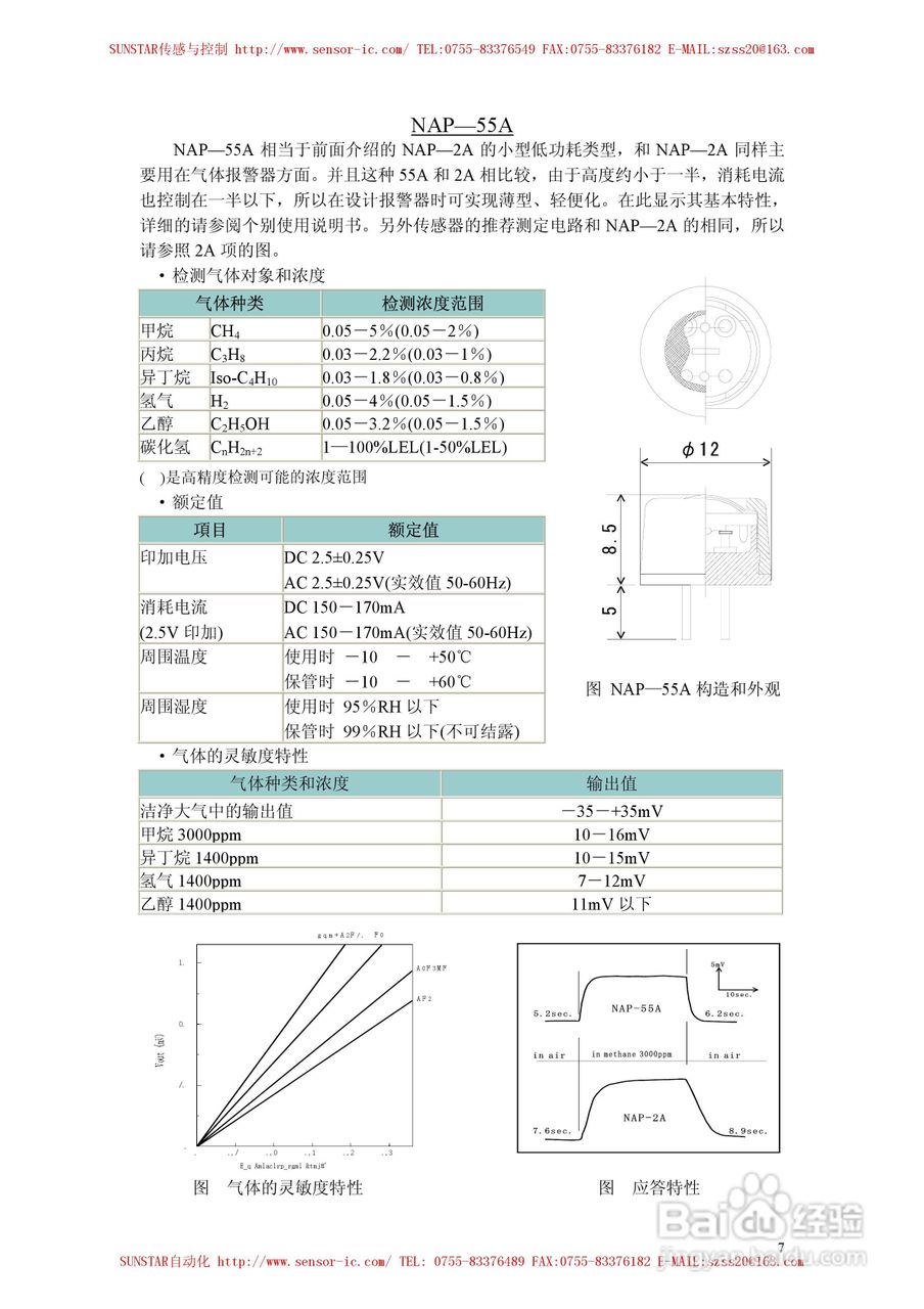 MAP-100A系列工业用可燃性气体传感器使用说明书:[3]
