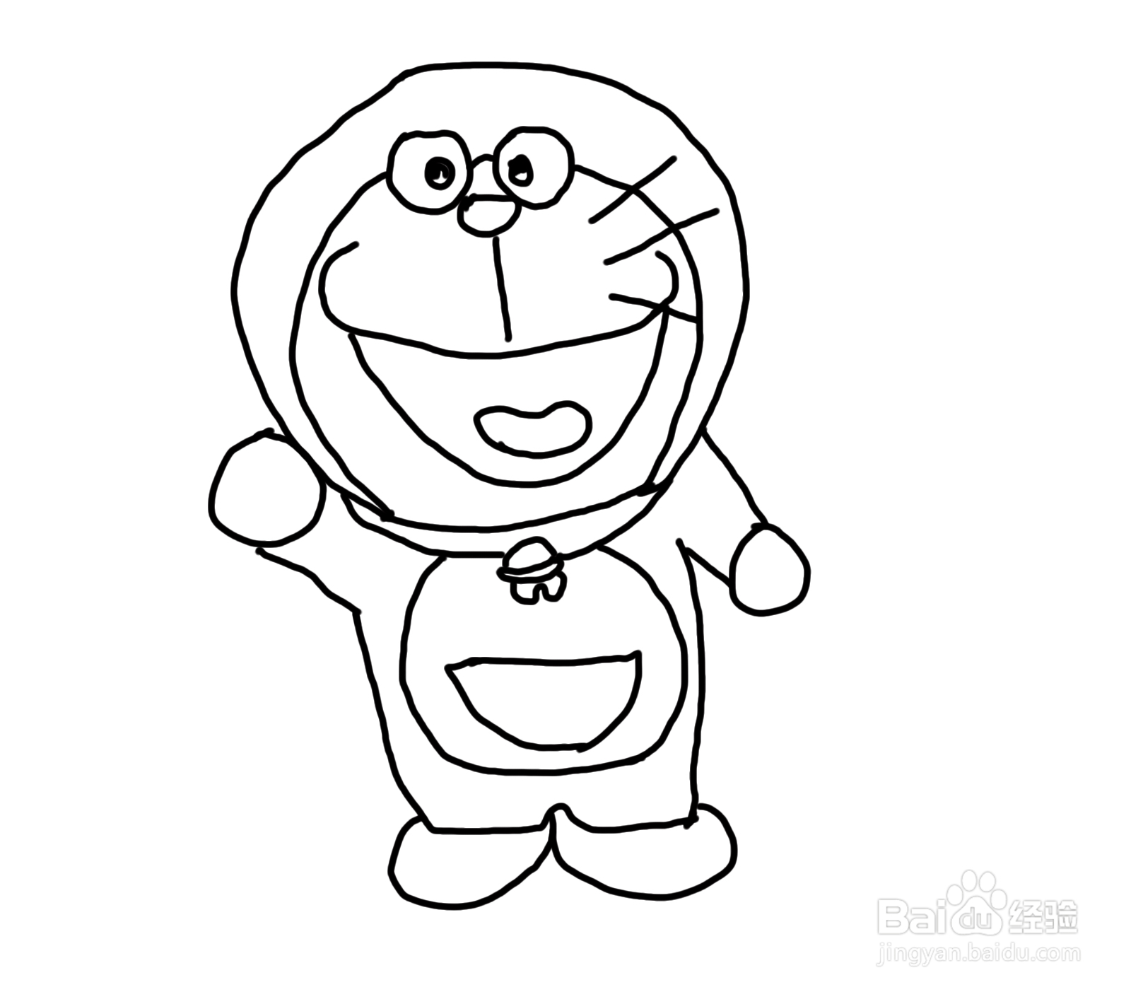 怎么画儿童彩色简笔画卡通动画人物哆啦A梦