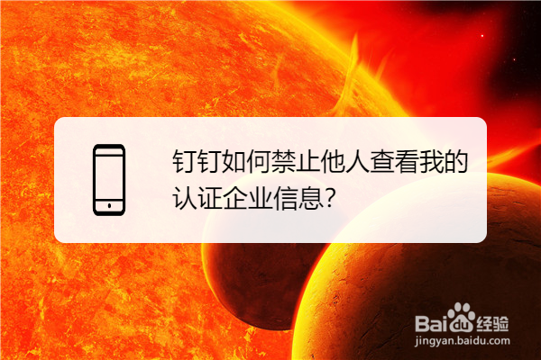 钉钉如何禁止他人查看我的认证企业信息