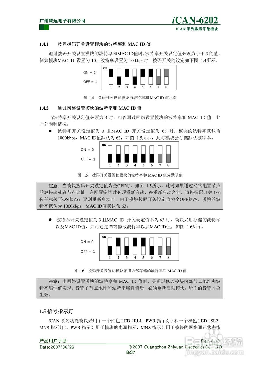 通道热电偶测温模块iCAN-6202使用说明书:[1]