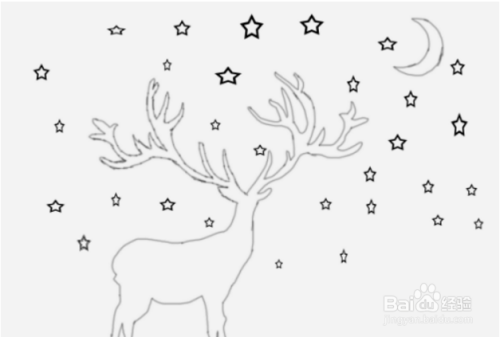 星空鹿怎么画