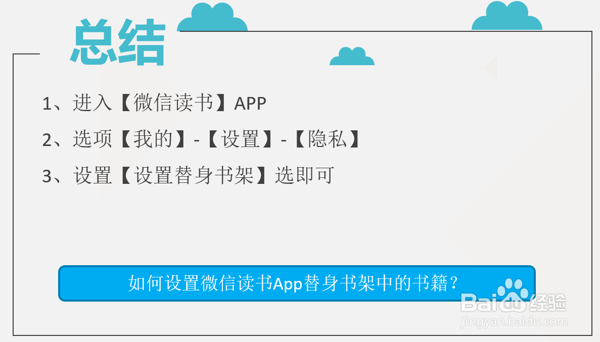 如何设置微信读书App替身书架中的书籍？