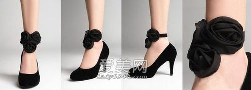 怎样DIY别致脚饰让一双素面高跟鞋变“N”双？