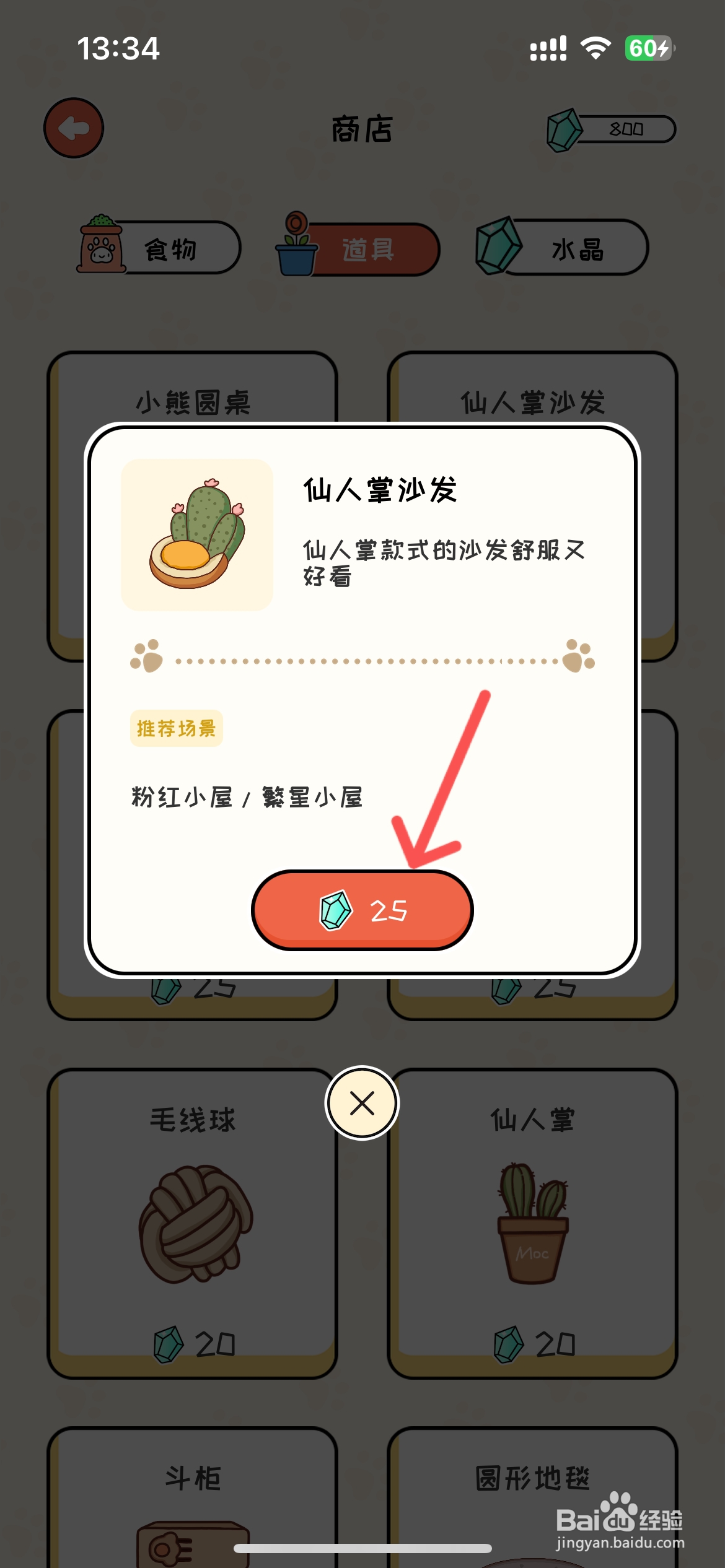 萌小喵日记如何在商店买到仙人掌沙发