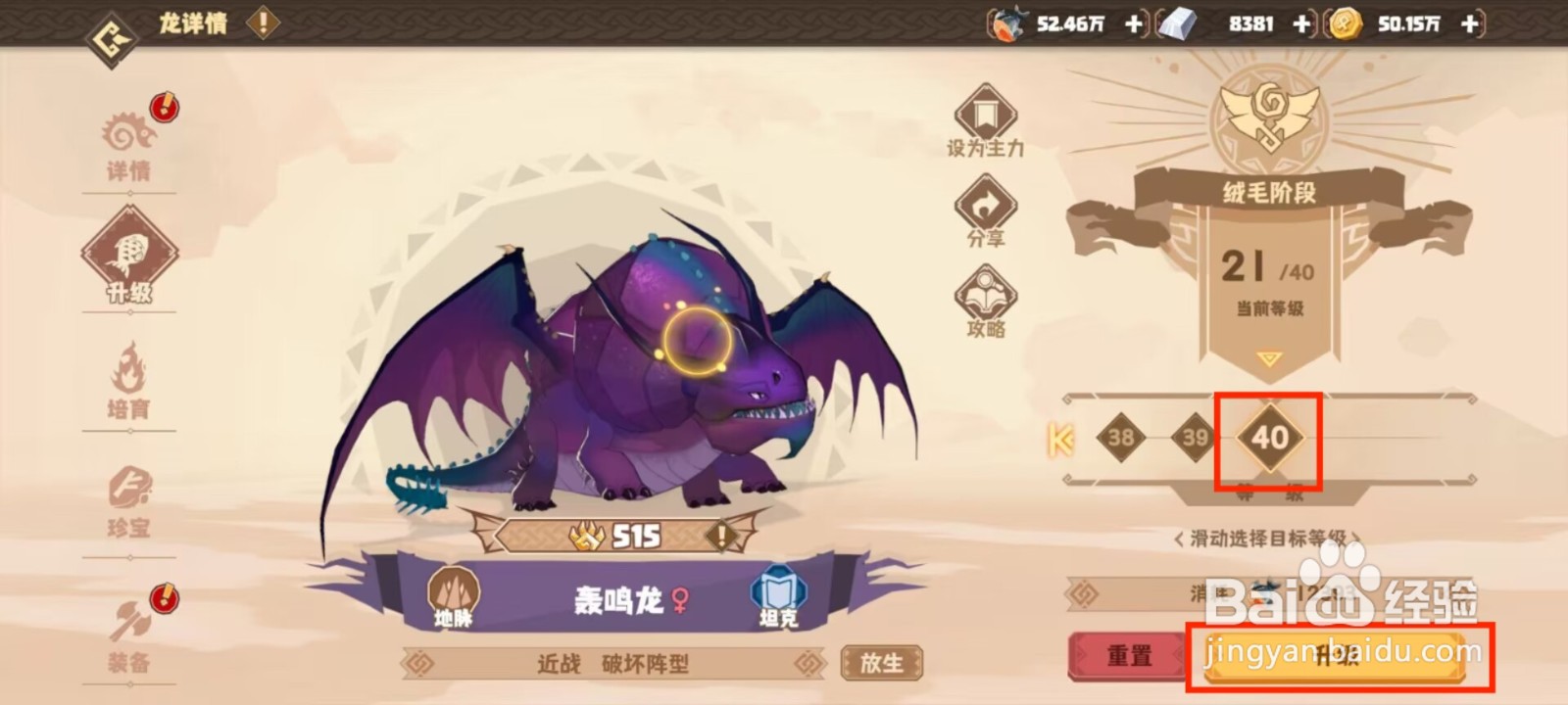 驯龙高手旅程轰鸣龙怎么升到40级？
