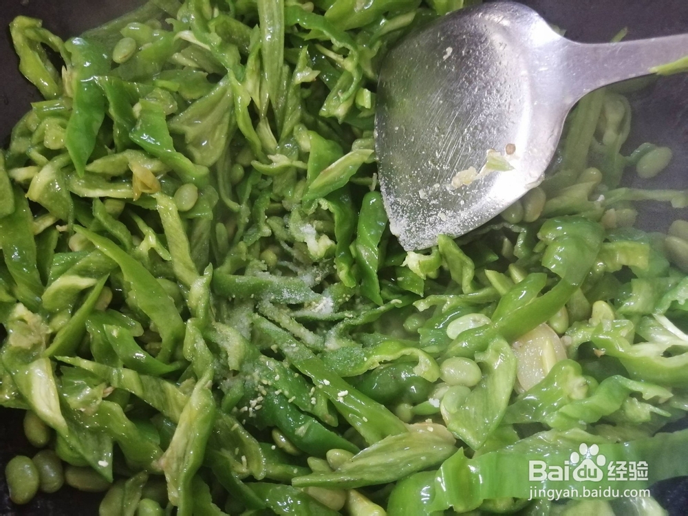 青椒毛豆米，营养美味