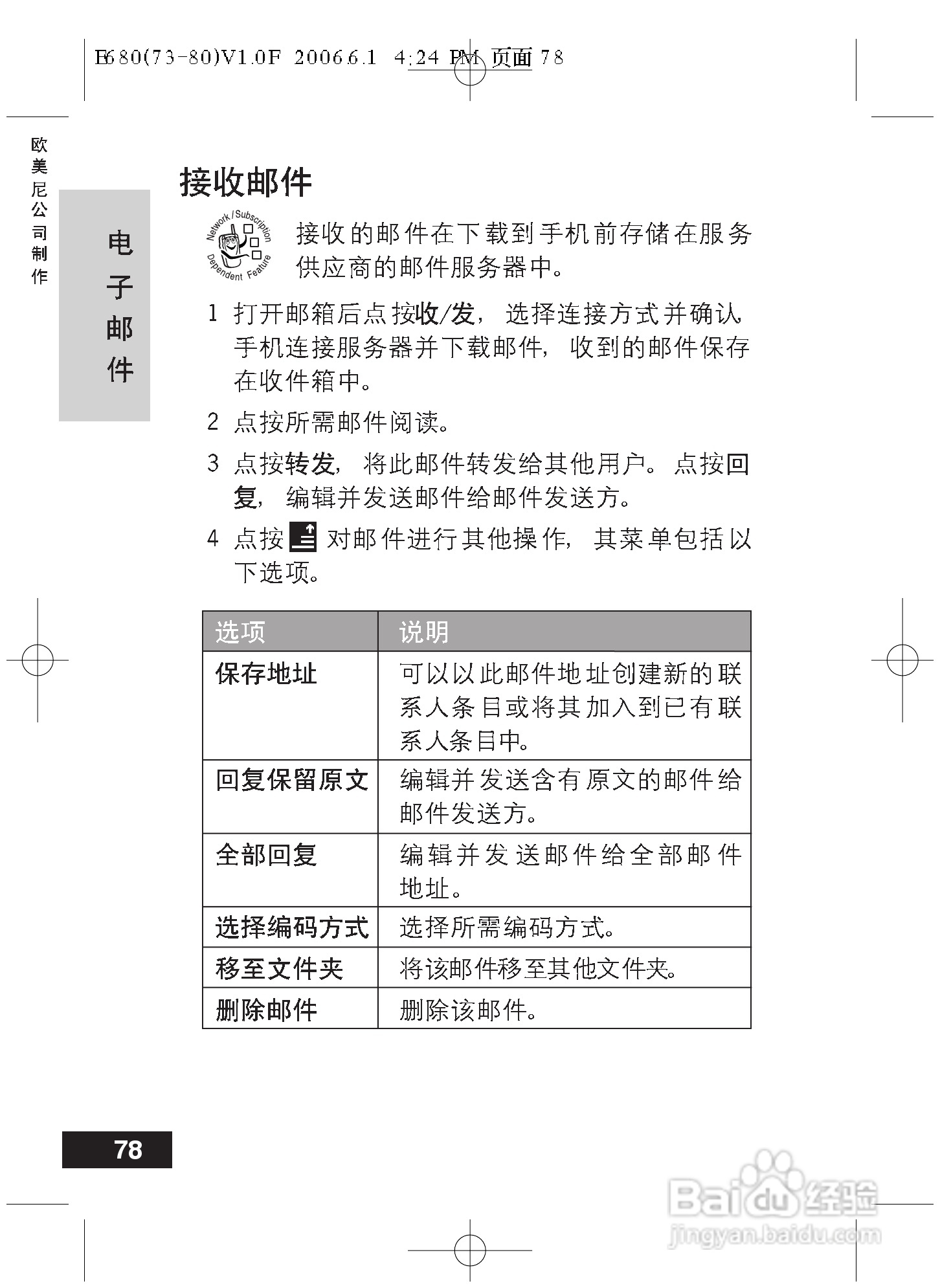 摩托罗拉E680手机使用说明书:[8]