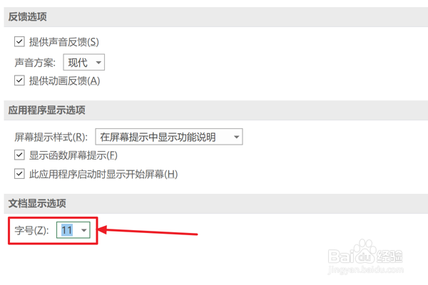 Excel2021怎么设置文档显示的字号