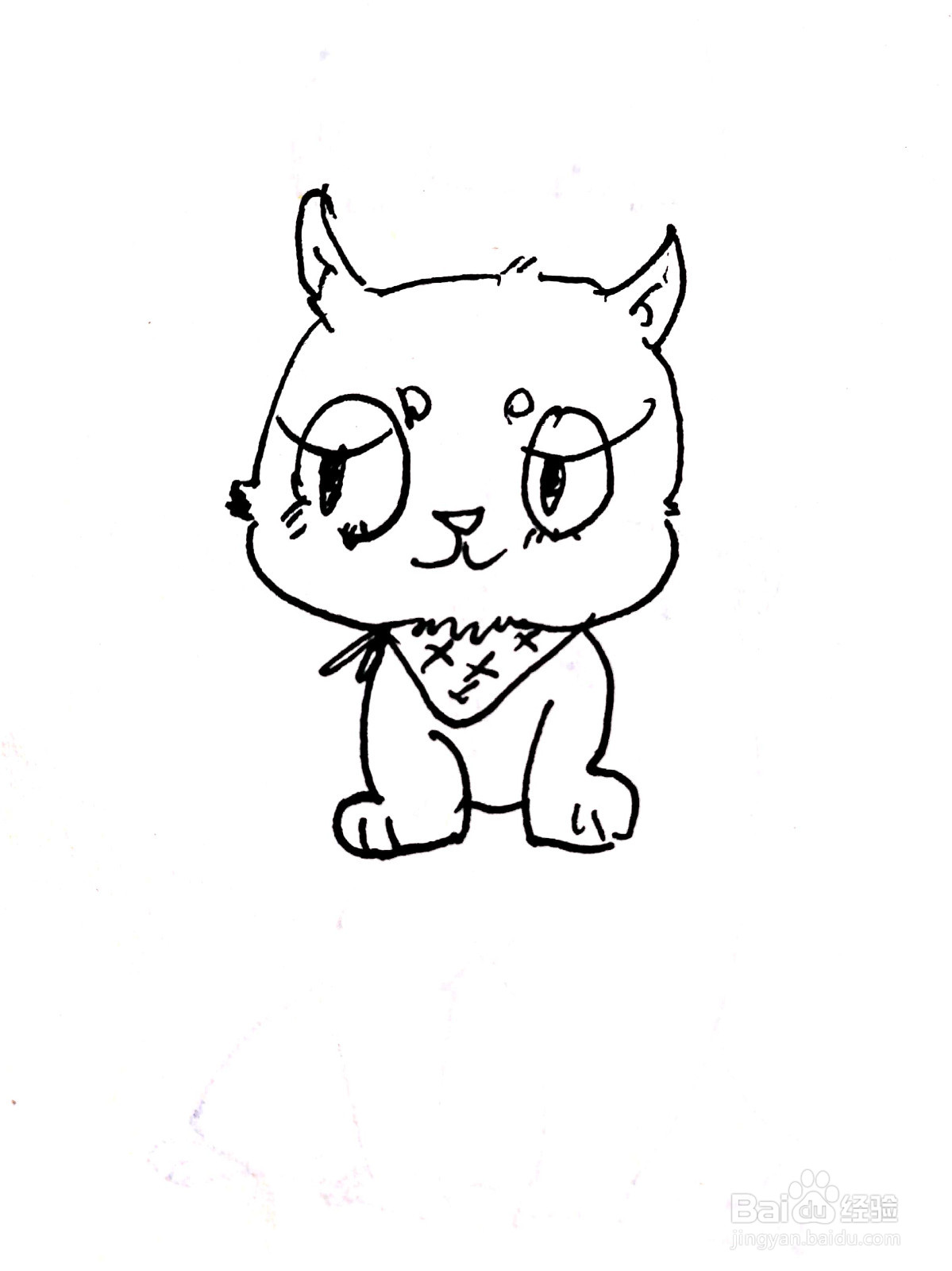 打瞌睡的猫线描画怎么画
