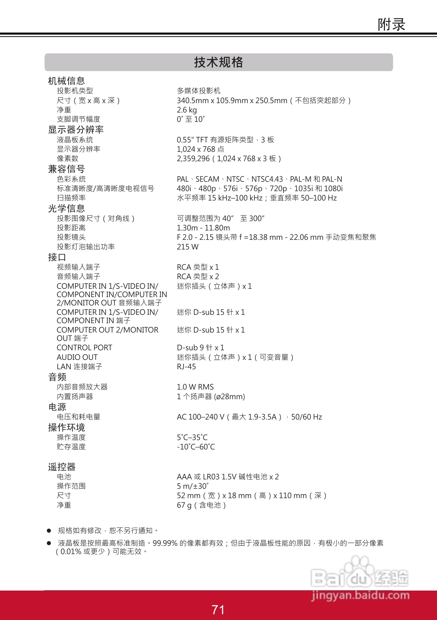 优派PJL6233投影机使用说明书:[8]