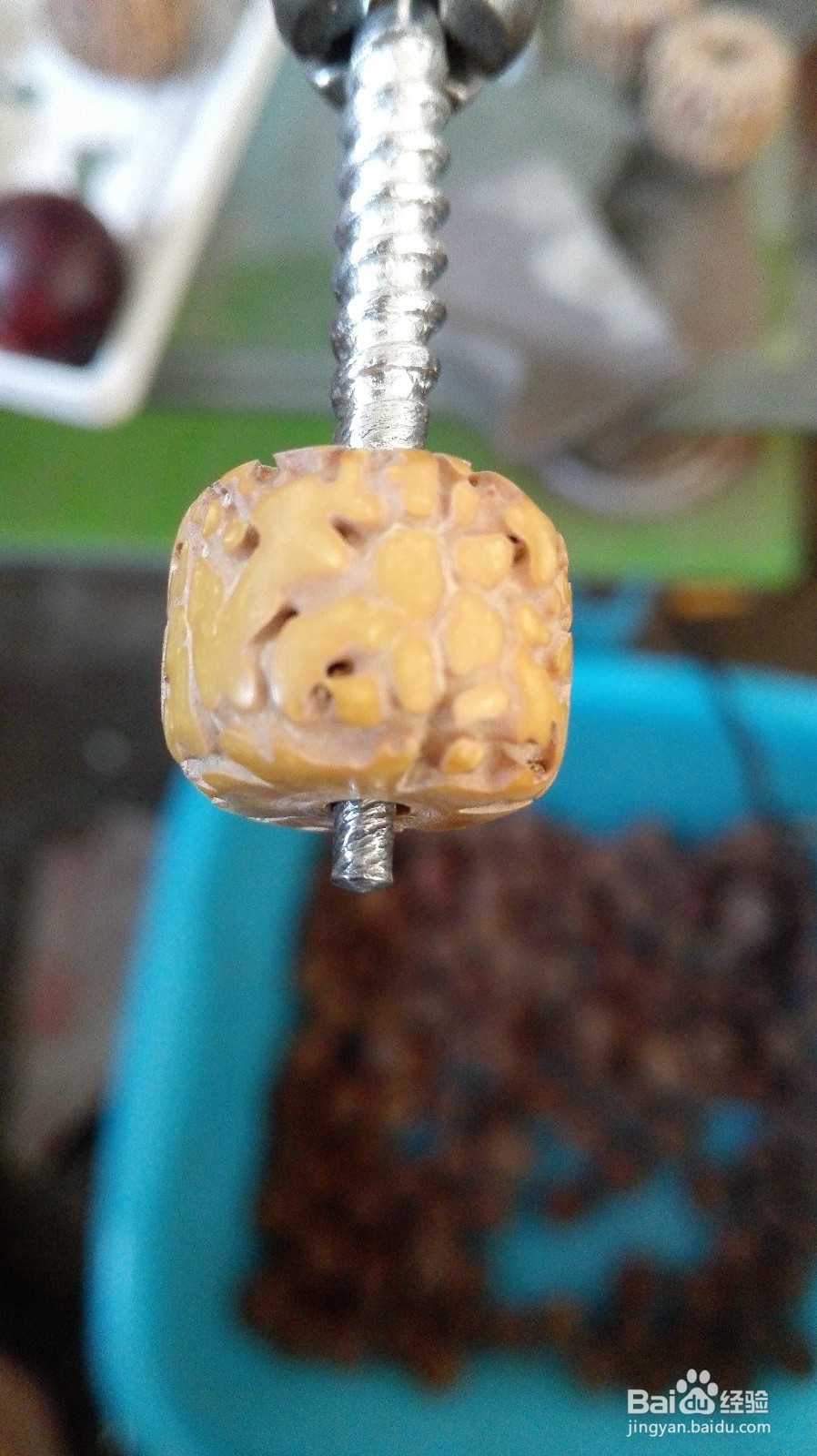 尼泊尔金刚菩提打磨无齿金刚圆珠桶珠镶嵌铜管