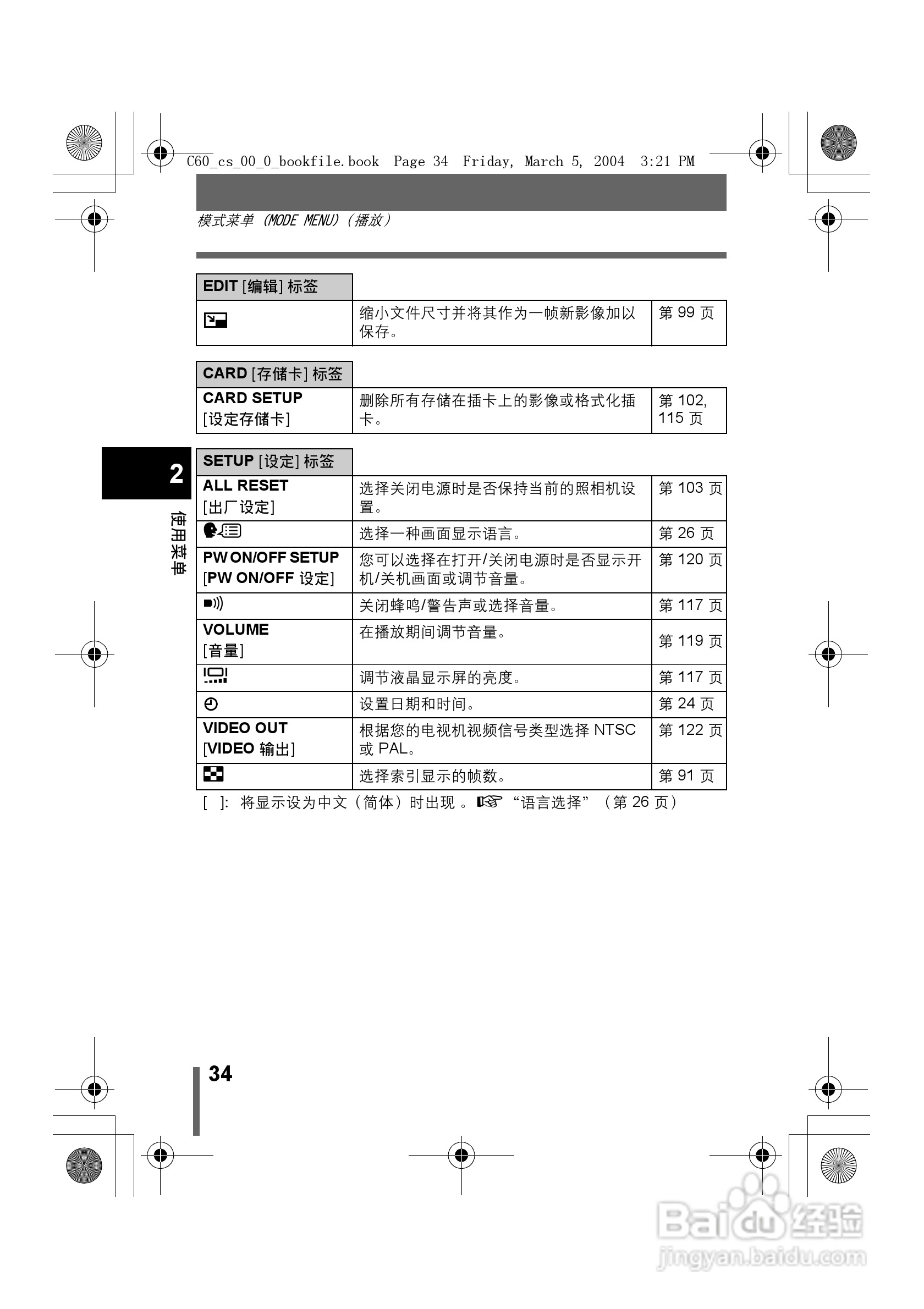 奥林巴斯 C-60ZOOM数码相机说明书:[4]