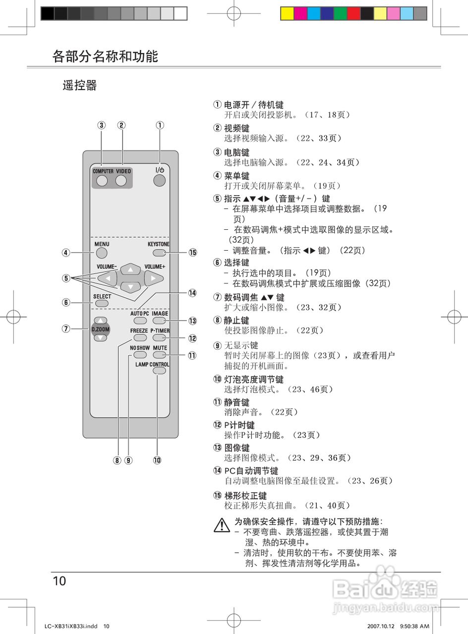 EIKI爱其 LC-XB33I投影机说明书:[1]