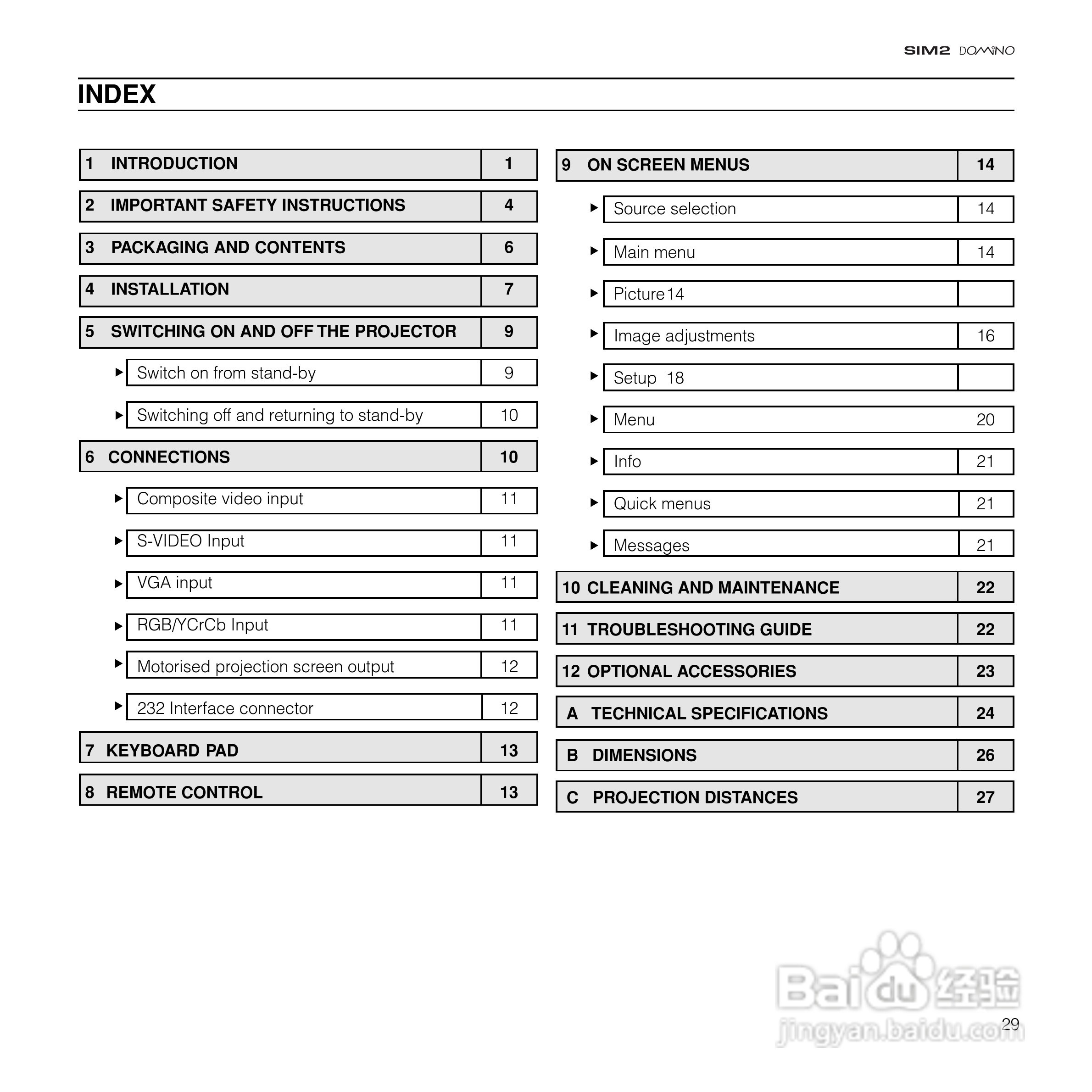 SIM2 DOMINO 18投影机说明书:[4]