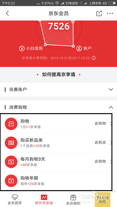 京东京享值怎么提升