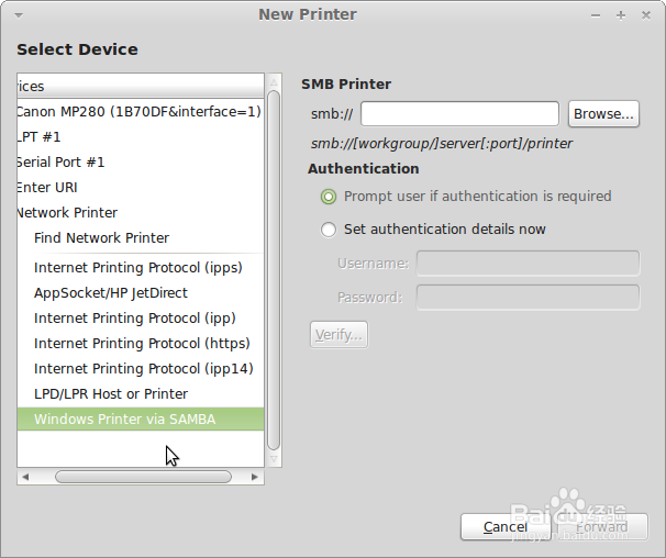 Linux mini操作系统连接打印方法