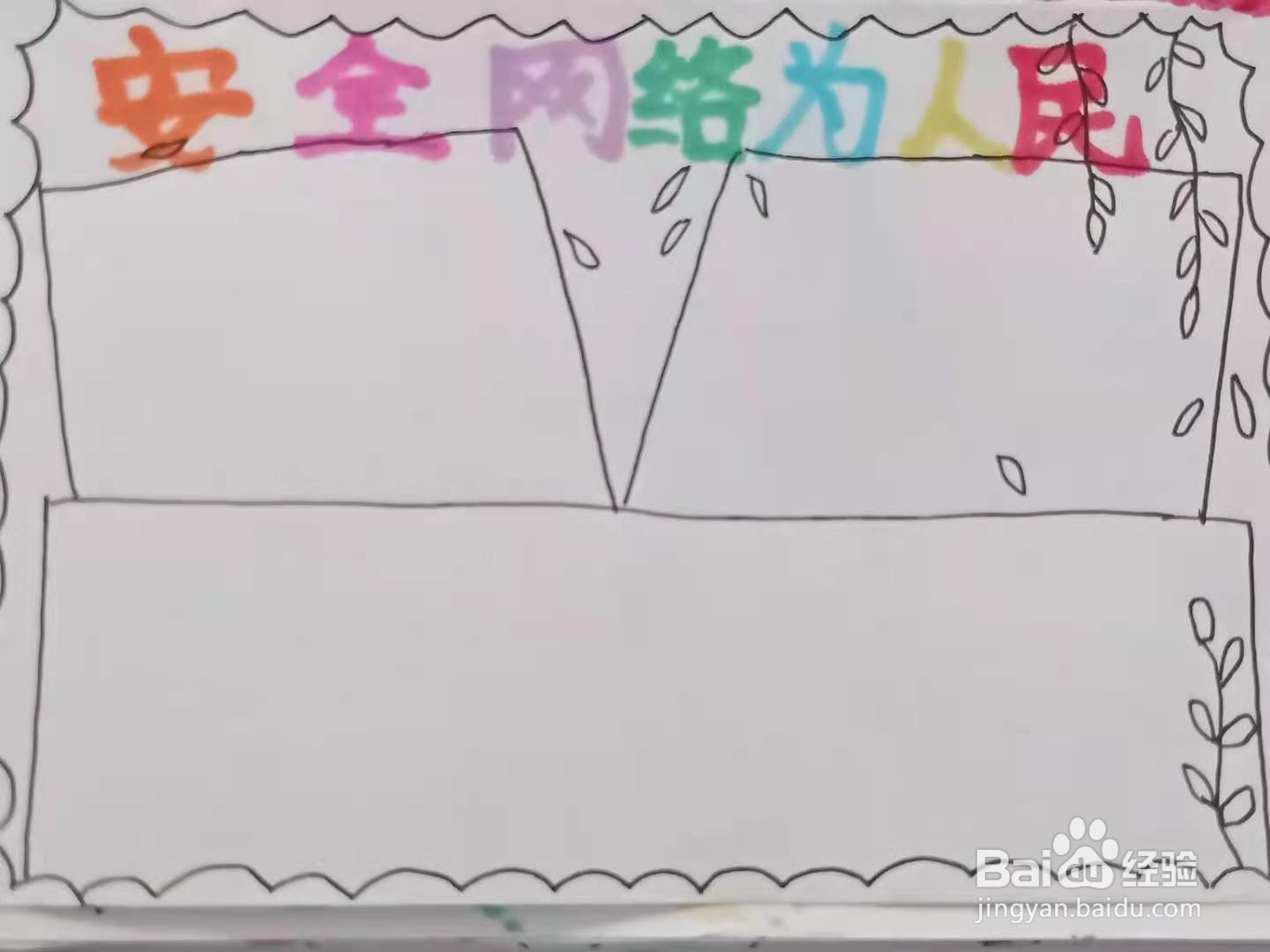 怎样画“安全网络为人民”手抄报