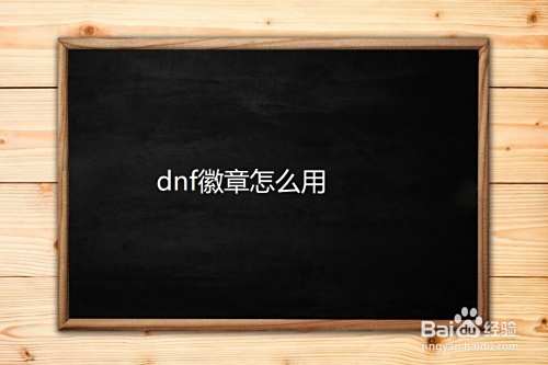 dnf徽章怎么用
