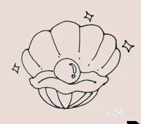 珍珠贝壳简笔画