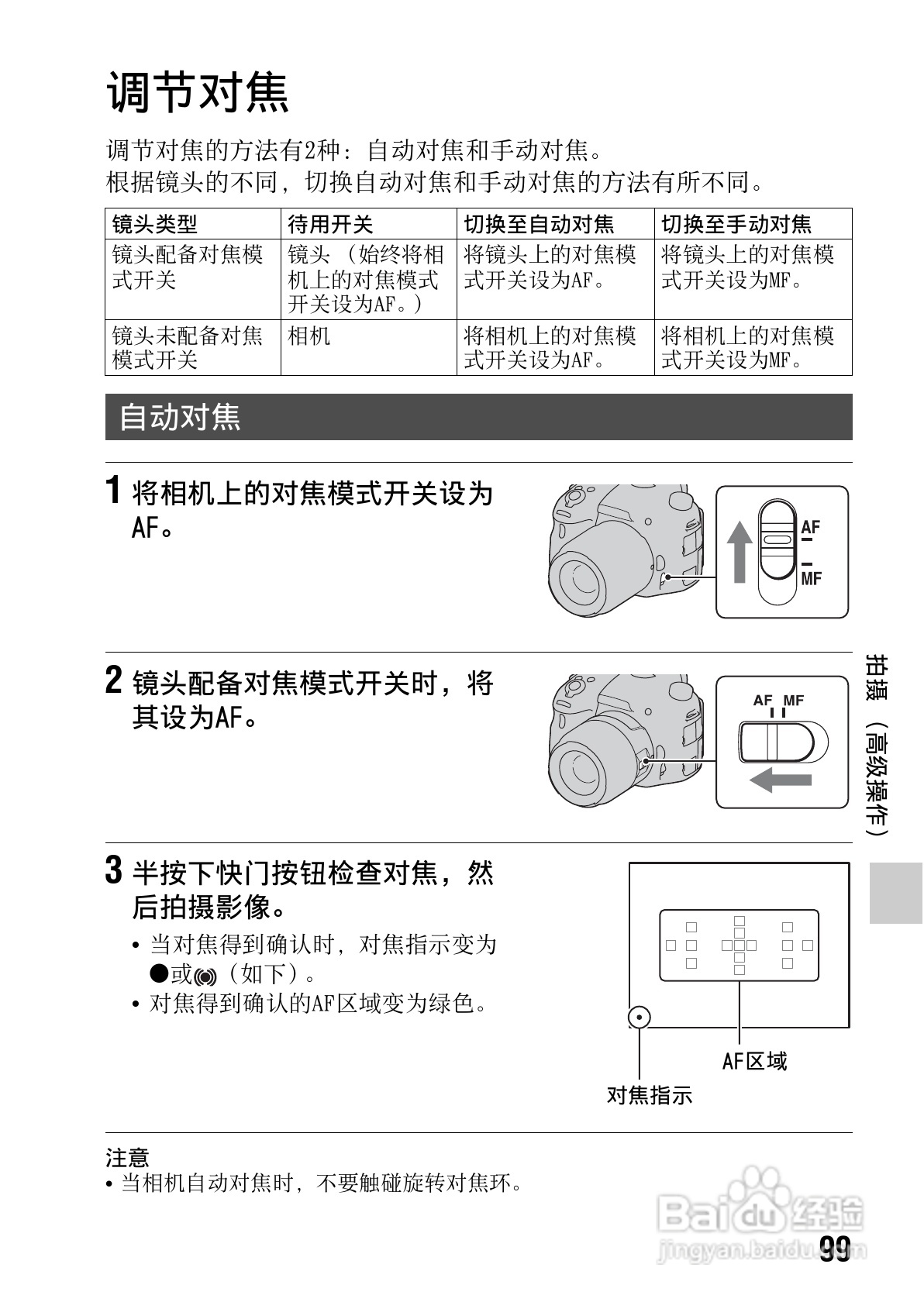 索尼SLT-A65数码摄像机使用说明书:[10]
