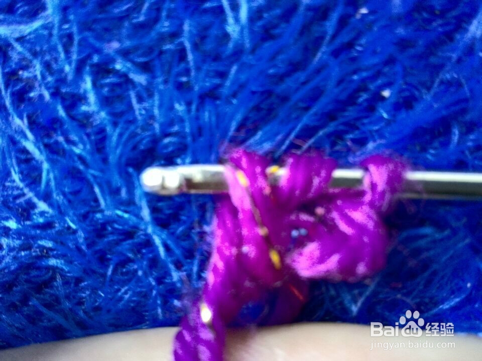 钩针编织中长针的钩法。