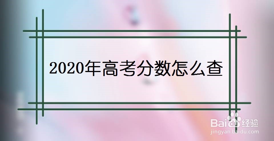 2020年高考分数怎么查