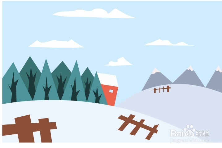 flash画一个农村冬天的场景