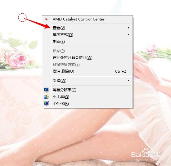 怎么把XP/WIN7桌面的图标变小或变大