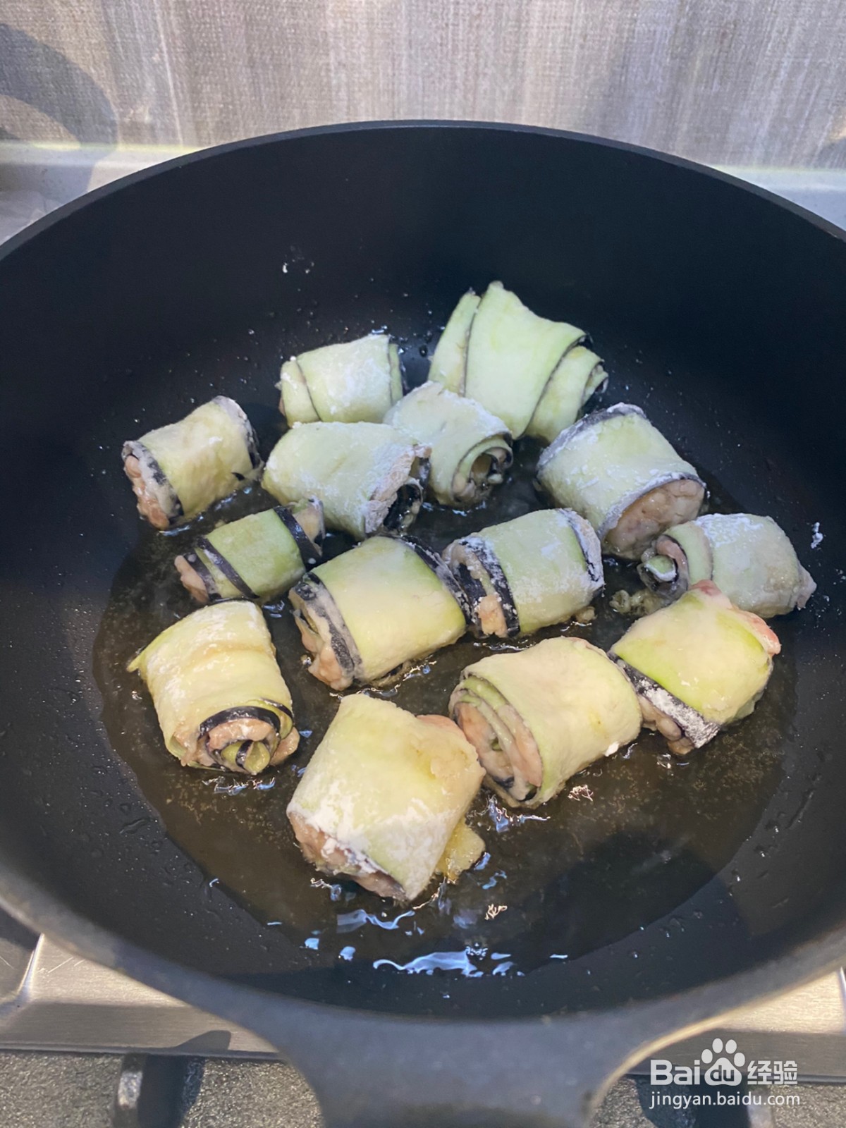 糖醋茄子肉卷的做法