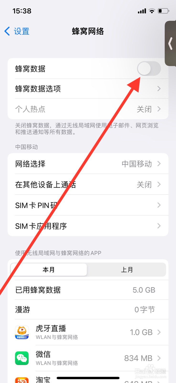 iPhone手机怎么开启“蜂窝网络”数据