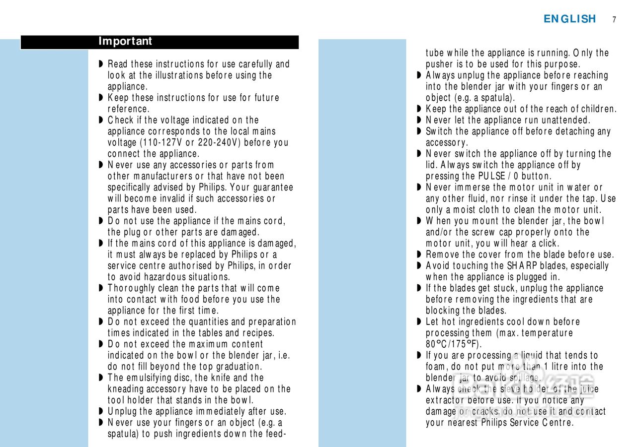 飞利浦搅拌机HR7641型说明书:[1]