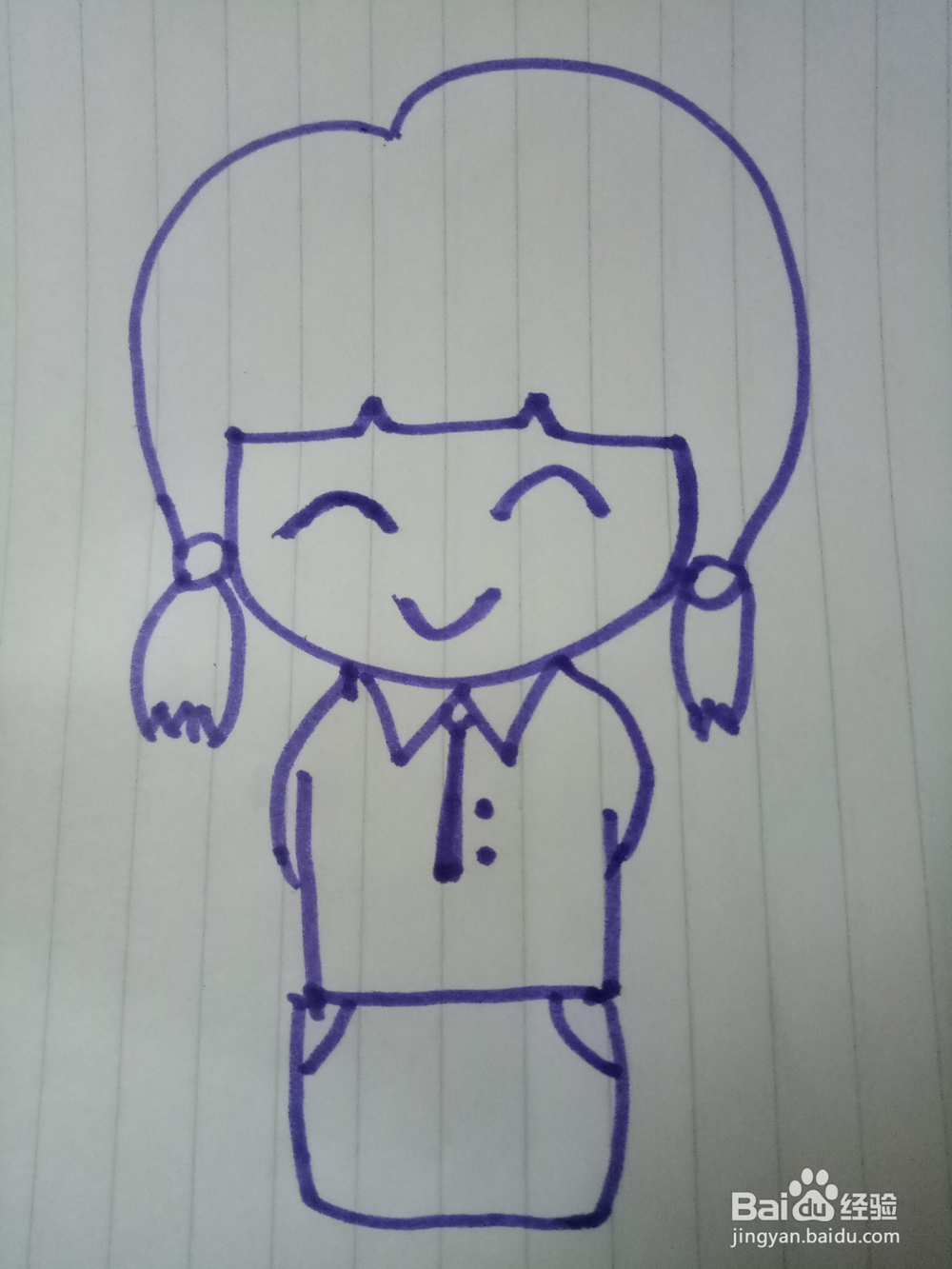 如何画出可爱的小姑娘