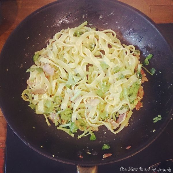 培根蛋酱意大利宽条面